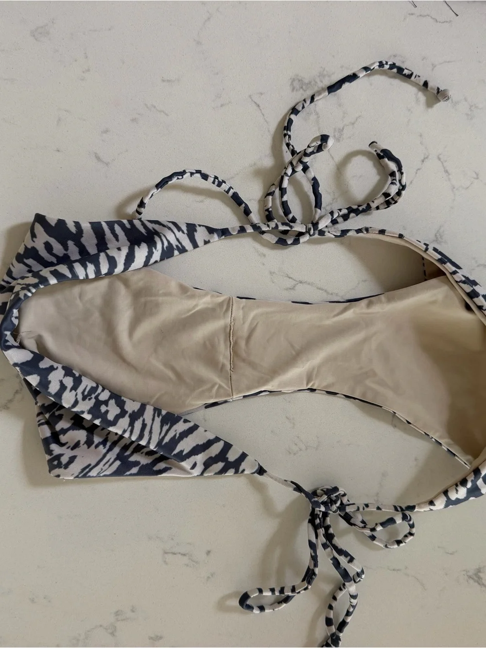 Tavik Navy and White Animal-Print Bikini Bottom